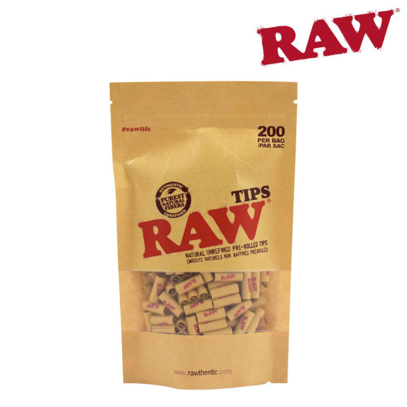 Product image Tips Raw Pre Rolled Unbleached Pack of 200 1